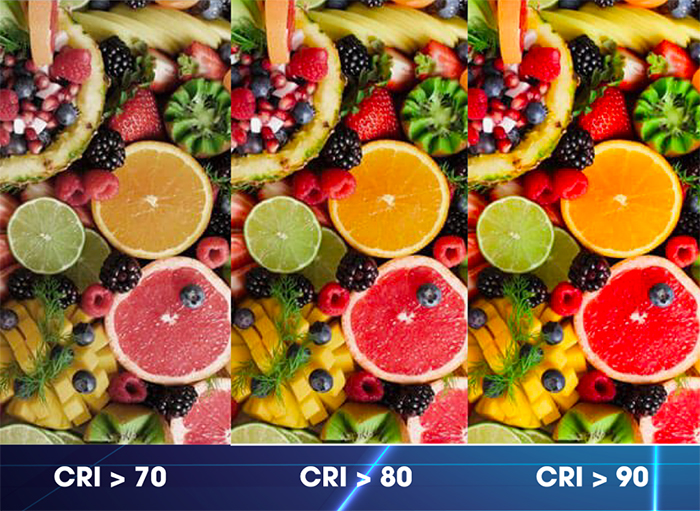 Chỉ số hoàn màu CRI > 80 giúp phản ánh màu sắc vật thể tốt hơn