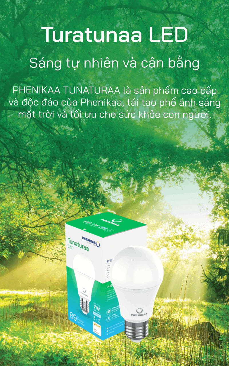 Dòng đèn LED Phenikaa Tunaturaa tái tạo ánh sáng tự nhiên, tốt cho sức khỏe người dùng